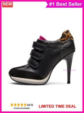 Sneaker Heels High Heel Suede Tennis Shoes Stiletto Round Toe Vintage Platform